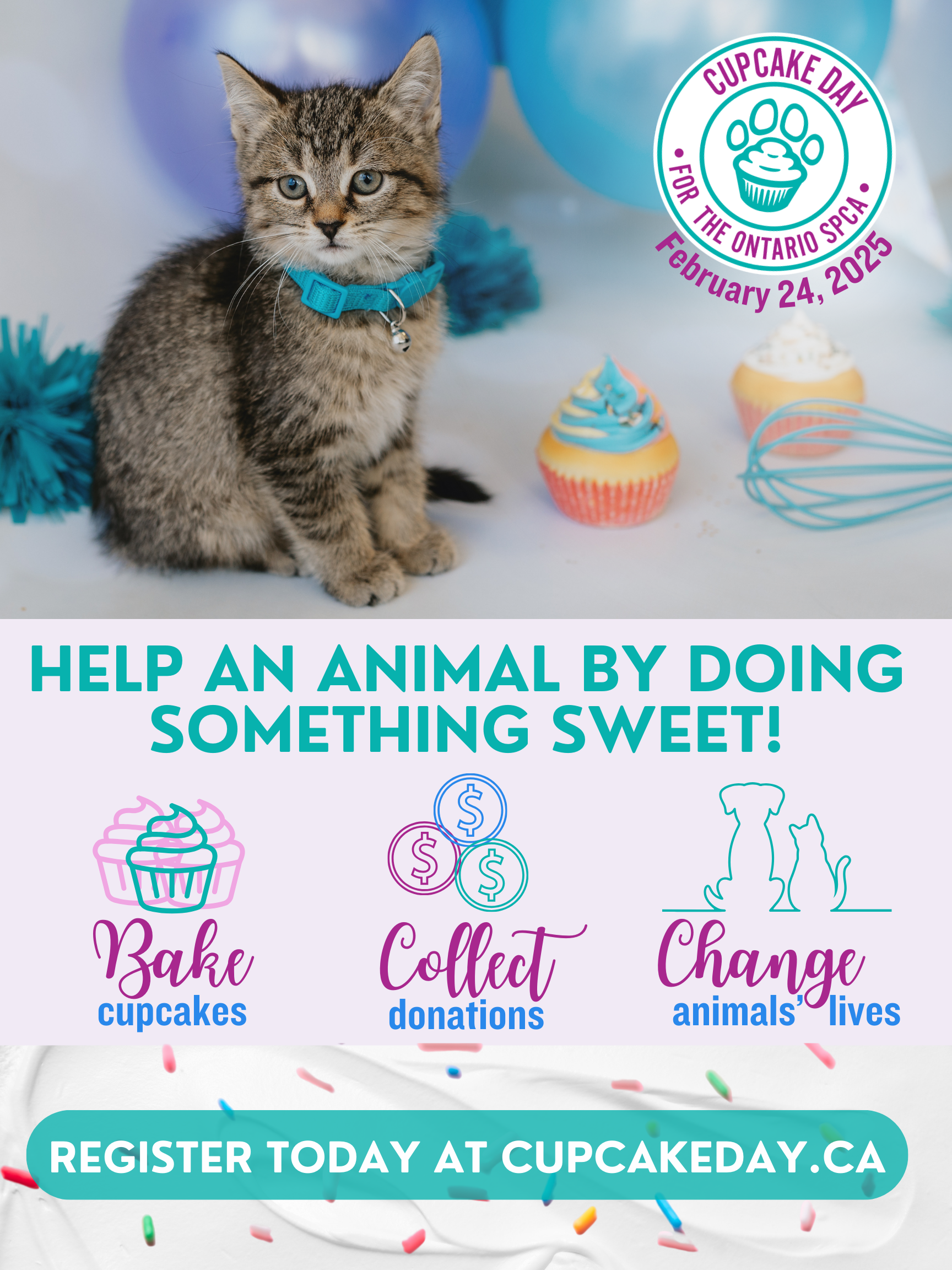 2025 cupcake day poster kitten